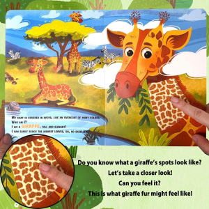 BEAR TALE Touch Book Wildlife Tiger Lion And Monkey Early Learning Educational Story Book