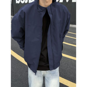 Cool Pilot Jacket Set for Men Short Style Autumn Fashion Cleanfit Workwear Windbreaker Outerwear Youth Long Sleeve Long Pants