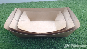 (500pc/1000pc CARTON) Kraft Paper Food Boat Tray - Dine In Kraft Tray Boat Tray Food Tray