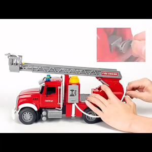 Fire Engine Rescue Car Truck Toy with Siren Sound & Light – Toy Car Set for Boys Girls Kids Pull-Backs Vehicle Playsets Birthday & Christmas Gift