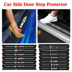 💥TERBAIK💥 [4pc/set] Aksesori Hiasan Deko Stiker Pelindung Pintu Sisi Kereta DIY Proton Car Side Door Step Protector Perodua Alza Axia Aruz myvi Bezza Viva Accessories Deco Sticker
