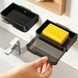 Aluminum Alloy Soap Holder Without Drilling Bathroom Soap Dish With Drain Water Wall Soap Dish Organizer Bathroom Accessories