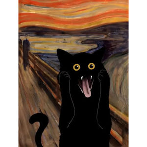 Screaming Cat Animal 500/1000/1200/2000 PCS Jigsaw Puzzles Challenging Family Activity Games for Gameroom Bedroom Unique Gifts