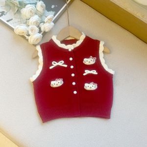 Sweet Lace Warm Knit Vest for Girls