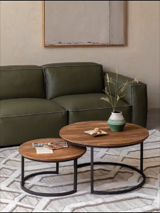 F&G โต๊ะ coffee table โต๊ะกาแฟ  โต๊ะโซฟา โต๊ะโซฟาลายหินอ่อน โต๊ะกลม ใหม่สต็อกสองชิ้นชุด ขายเป็น2โต๊ะ 50CM+70CM