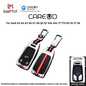For Audi A3 A4 A5 A6 A7 A8 Q5 Q7 A4L A6L TT TTS RS S6 S7 S8 Zinc Alloy Luminous Remote Flip Smart Car Key Fob Case Cover Shell Protector Keychain