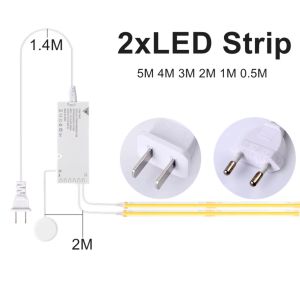 Smart Sensor COB LED Strip Sync Cabinet Light with EU/US Plug Power Supply for Kitchen Pantry Showcase Closet Bedroom Lighting
