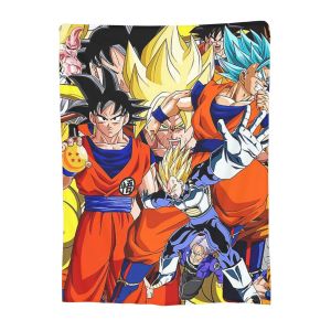 Bandai | The Anime Legend Dragon-ball Saiyan Knitted Blanket All Seasons Flannel Blanket Bed Sofa 3D Printed Ultra-Soft Warm Bedspreads