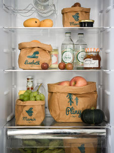 Going Home ถุงกระดาษคราฟท์แบบซักได้ถุงเก็บของกันน้ำสำหรับใส่อาหารขนมปังผลไม้ในตู้เย็นถุงใส่กระถางดอกไม้ไซส์ใหญ่