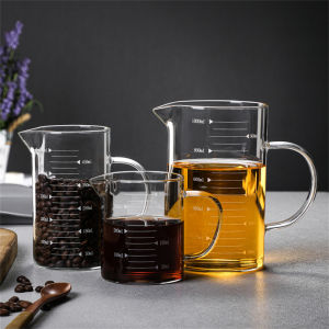 1pcs Glass Measuring Cup With Handle 250/350/500/1000ml High Borosilicate Glass Milk Coffe Measuring Mug Heat-resistant Cup