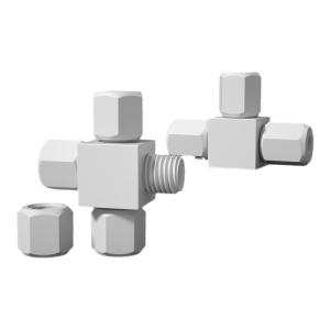 PURESHI | PTFE Corrosion Resistant High Temperature Four-way Hose Fitting