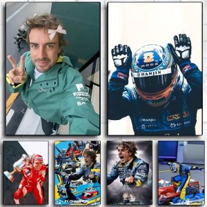 1pc Classic Competitive Sports F1 Players Fernando Alonso Poster HD Posters Home Room Bar Cafe Decor Art Wall Painting Picture