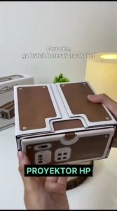 Proyektor HP Smartphone Android ke Dinding Tembok Layer Portabel Cardboard 2.0 Terbaru