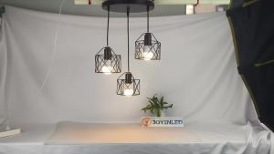 Modern Industrial Pendant Light – Adjustable Metal Cage Chandelier for Home & Office Home Decor Lamps Aesthetic