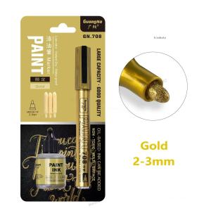 2-8Pc GuangNa Permanent Metallic Paint Marker Pen With Ink Set DIY Resin Mold Tire Metal Oil Gold Silver White Black Markers Pen