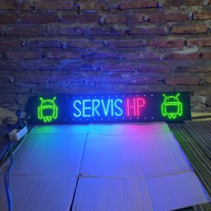 lampu led sign tulisan servis hp gambar android