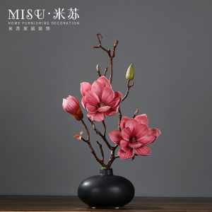 ดอกไม้ประดิษฐ์ดอกไม้ปลอมชุดแจกันเซรามิกดอกกล้วยไม้หยกบอนไซดอกไม้ประดิษฐ์ของตั้งโชว์ดอกไม้ตกแต่งโต๊ะอาหารห้องรับแขกดอกไม้