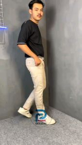 Celana Cowok Panjang Chino Pria Karet Rib Pakai Tali Ada Kantong