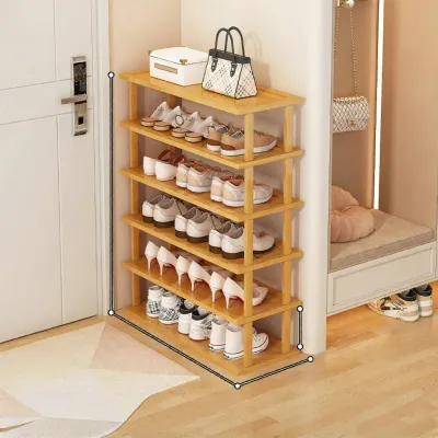 Space-Saving Slim Bamboo Shoe Rack