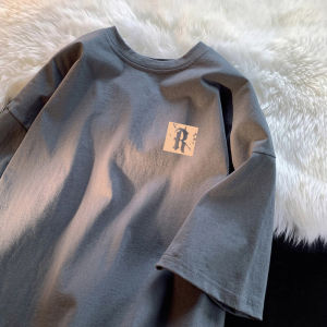 เสื้อยืดแขนสั้นผ้าฝ้ายแท้งานฝีมือดี G เสื้อยืดแขนสั้นทรงหลวมแบรนด์ยอดนิยมแนวไฮสตรีทสไตล์อเมริกันใส่ช่วงฤดูร้อนสำหรับผู้ชายเสื้อท่อนบน