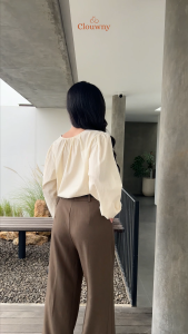Mine Cotton Longsleeve Blouse Atasan Kemeja Wanita Premium Cotton Korean Look