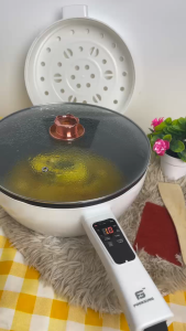 Electric cooker wok electric Frying Pan 4L Smart Multifunctional Big Capacity Non-Stick With Steamer Cooking Pot