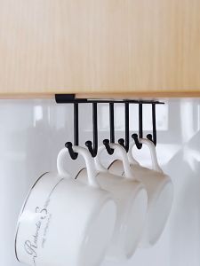 Dream Shelfe ที่เก็บของในห้องครัว ตะขอเหล็กเขวนแขวน 6 ตัว ราวแขวนของติดผนัง ไม่ต้องเจาะ