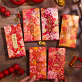 Creative 2025 Snake Year Red Envelope Hong Kong Version Rural Style Relief Gold Stamping High End New Year Gift Money Envelope. 