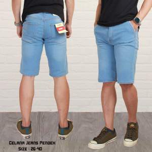 [BIG SIZE] CELANA JEANS PENDEK PRIA LAKI  COWOK CELANA JEANS DENIM LEPIS CELANA MURAH STRAIGHT JEANS CELANA PENDEK JUMBO 26-40