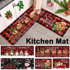 120CM Christmas Long Floor Mat Bathroom Carpet Kitchen Rugs Absorbent Floor Rugs Home Sea Grass Carpet for Xmas Decor