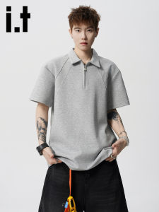 izzue | Half-Zip American Style Short Sleeve Polo Shirt For Men