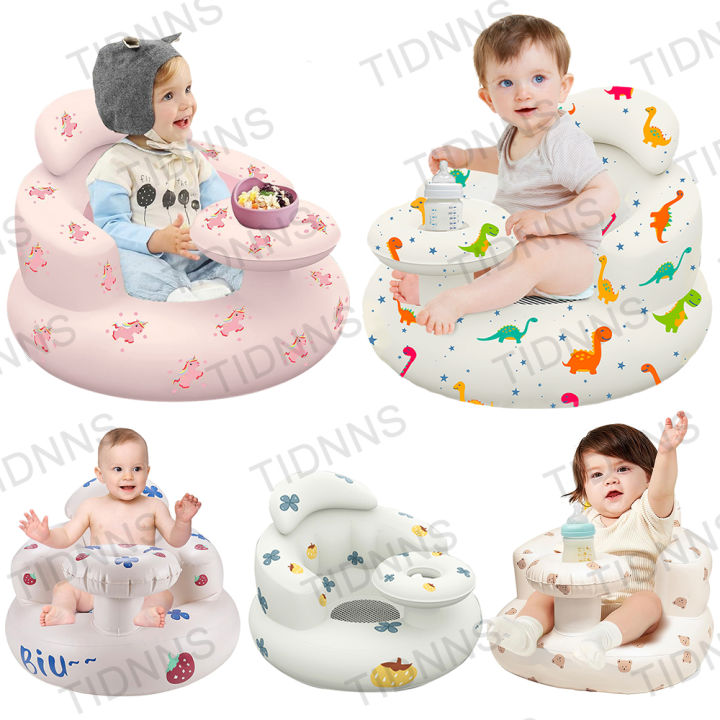 Baby Sofa Inflatable Seat for Babies  Chair with Tray, Built in Air Pump Infant Back Support Sofa Toddler Chair for Sitting Up