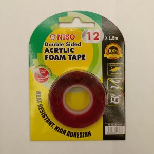 NISO DOUBLE SIDED ACRYLIC FOAM TAPE /亚克力双面胶 /双面透明胶带 1.5METER (12MM/18MM/24MM)(PRICE FOR 1 PCS)