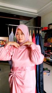 Abelia Dress - Baju Gamis Kondangan Terbaru Remaja Dewasa/Gamis Bridesmaid Mewah Elegan/Gamis Polos Satin Velvet Kekinian