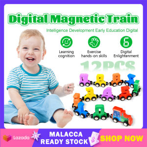 Magnetic Digital Train Toy Wooden Train Digital Puzzle & Learning Assembly Set Education Enlightenment Wooden Toy