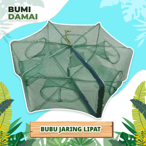 Bumi Damai Bubu Perangkap Jebakan Jaring Jala Prangkap Lipat Ikan Udang Kepiting Sungai Danau Laut Alat Pancing Fish Trap Net 6 10 12 16 20 8 Lubang