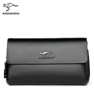 Mens Long Business Wallet PU Leather Buckle Zipper Handbag Mobile Bag Money Organizer Fashionable Casual Clutch for Men 2025