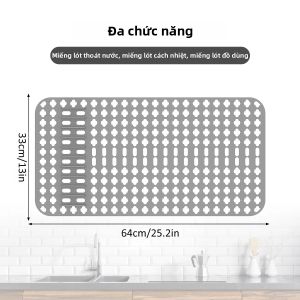 Tấm Lót Bảo Vệ Bồn Rửa Bằng Silicon Thân Thiện Với Môi Trường Lưới Thoát Nước Bồn Rửa Nhà Bếp Kiểu Dáng Hiện Đại Hình Chữ Nhật Miếng Lót Thoát Nước Làm Khô Bát Đĩa Bảo Vệ Mặt Bàn.