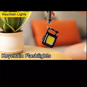 Multifunctional USB Rechargeable Magnet COB Work Lamp Mini Keychain LED Light Aluminum Alloy for Emergency Earthquake Outdoor Camping Floodlight with Bottle Opener Functionality