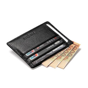 Genuine Leather Mens Wallet Card Holder Womens Driving License Clip Fashion Style Top Layer Cowhide Exposure Closure