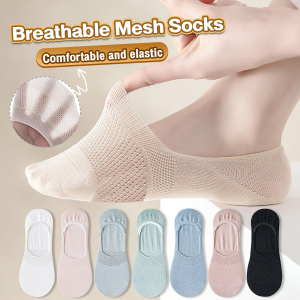 MaxPlus Breathable Women's Invisible Non-Slip Boat Socks Mesh Design Polyester Soles Boat Socks