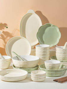 Creative Ceramic Bowl Set Underglaze Color Dinnerware Simple Home Use New 2025 Cream Style Small Bowl Home Dining Tableware