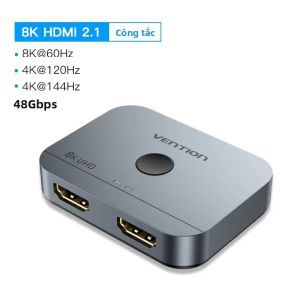 Vention 8K Hai Hướng HDMI Switch 2.1 1x2/2x1 Bộ Chuyển Đổi Cho PS4/5 Xiaomi TV Box Hợp Kim Nhôm Bộ Chia HDMI