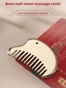 Pure Copper Brass Gua Sha Board Full Body Massage Comb Head Care Tool Traditional Chinese Medicine Meridian Brush Home Use