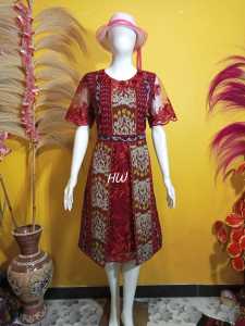 DRESS TENUN MIK BROKAT LAYAR TERBARU