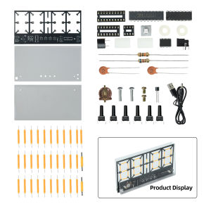 ANENG | DC 5V 4-digit Digital Clock Kit DIY Welding Practice Kit With Brightness Adjustment for Bedroom Desktop Decoration