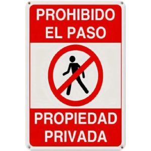 CIFbuy | Vintage Spanish "No Trespassing" Tin Sign – Private Property Metal Sign for Outdoor Garden Bar 8x12 Inch