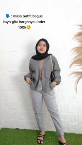 Cardigan Erika Lengan Balon Oversize Katun Linen