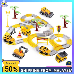 Childrens electric rail cars DIY car toys Assemble Small Train Flexible Track Puzzle Toy Parent-child Toy Car Toy