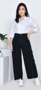 celana panjang highwaist kulot jeans wanita BB 40-80
